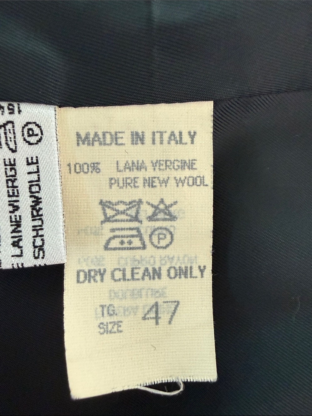 Annabella Boutique Italy Pure New Wool Collarless Black Blazer Jacket Sz 47 / M - Picture 6 of 9